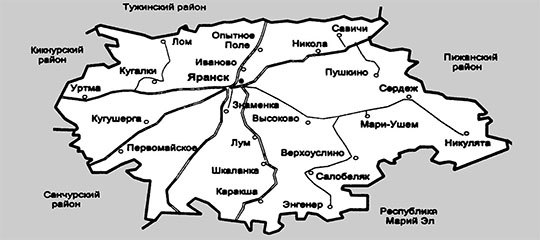 Погода яранск кировская область на 10. Карта Яранского района Кировской области. Карта Яранского района Кировской. Карта Яранского района. Карта деревень Яранского района Киро.